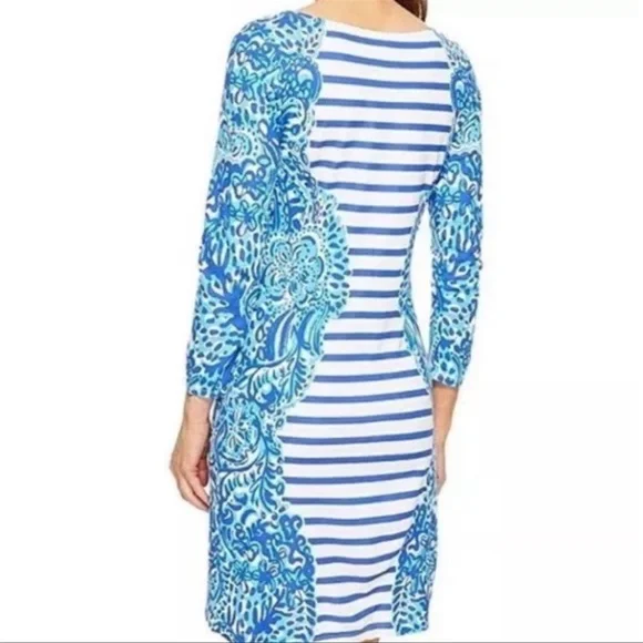 Lilly Pulitzer Nola Dress in Moon Jellies Stripes floral size Medium - Picture 3 of 12